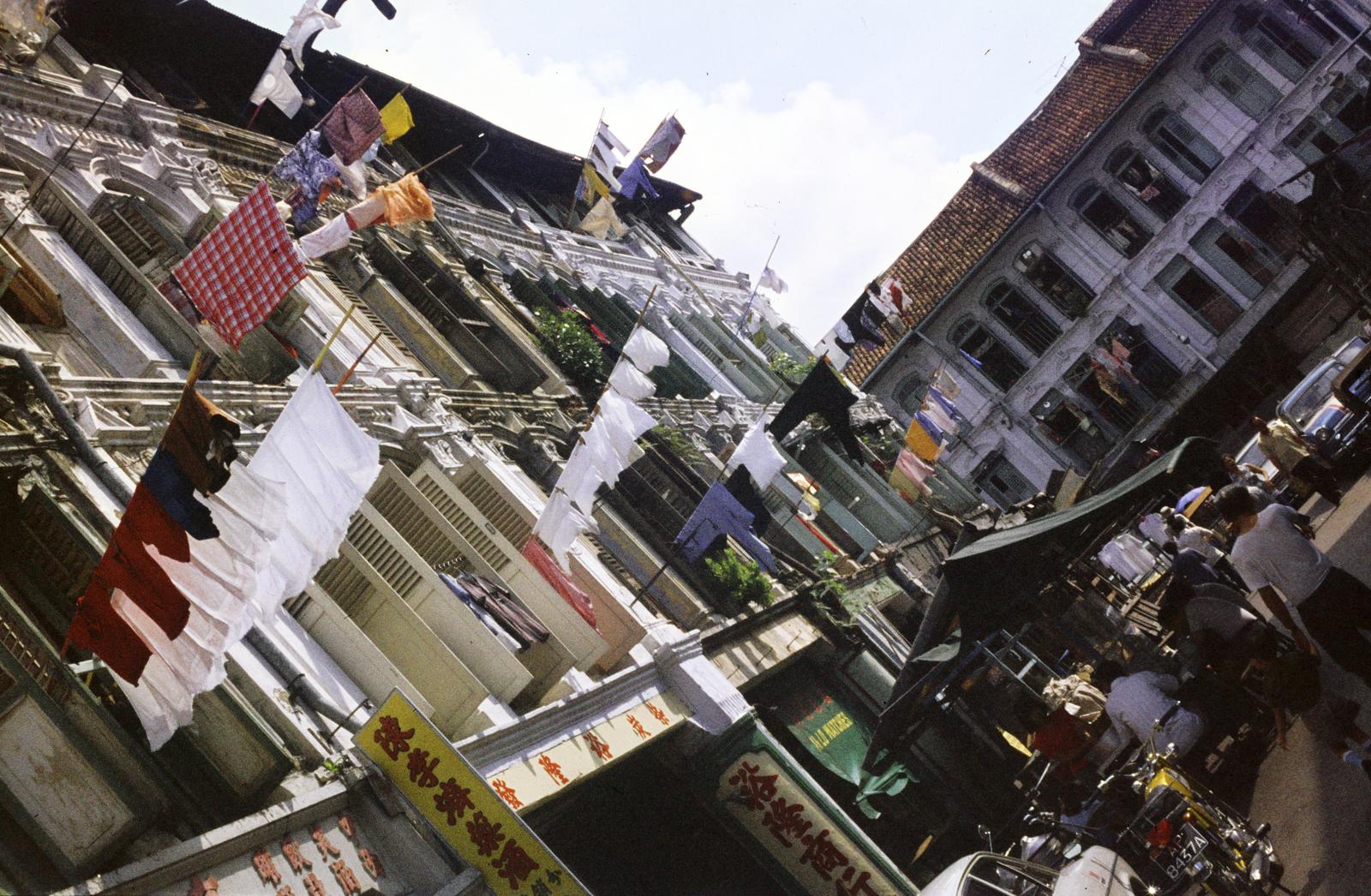 1977, Szomolányi József, colorful, slanted, hanging clothes, Fortepan #302717