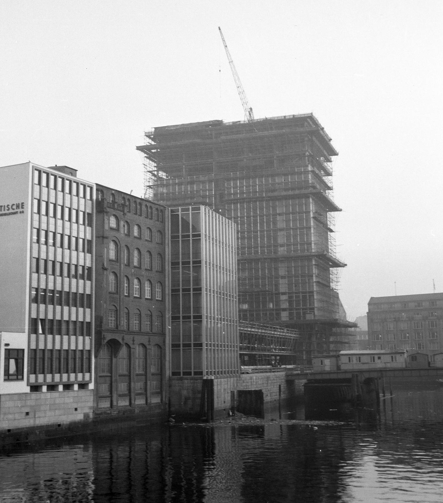 1964, Szomolányi József, modern architecture, shore, tall house, Fortepan #302722