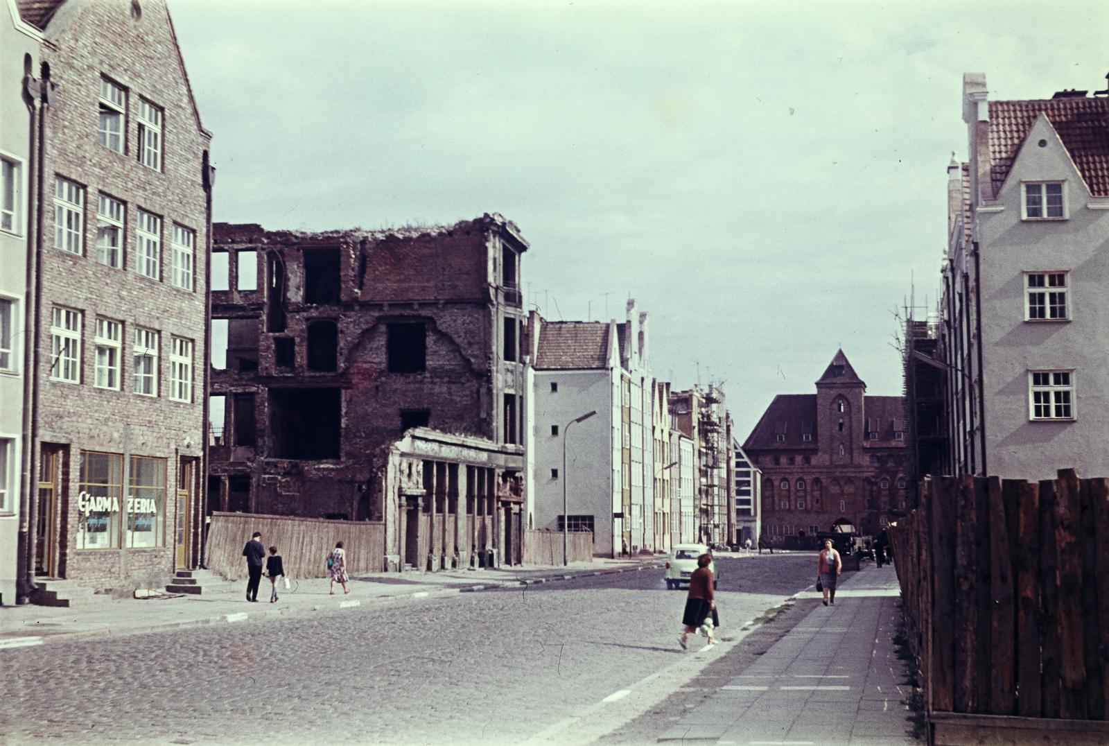 1962, Szomolányi József, colorful, site constraints, scaffolding, war damage, Fortepan #302832