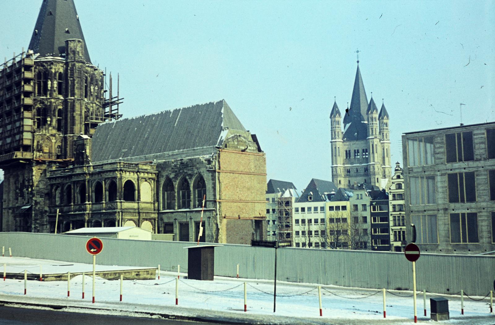 1964, Szomolányi József, construction, tower, colorful, site constraints, church, Fortepan #302931