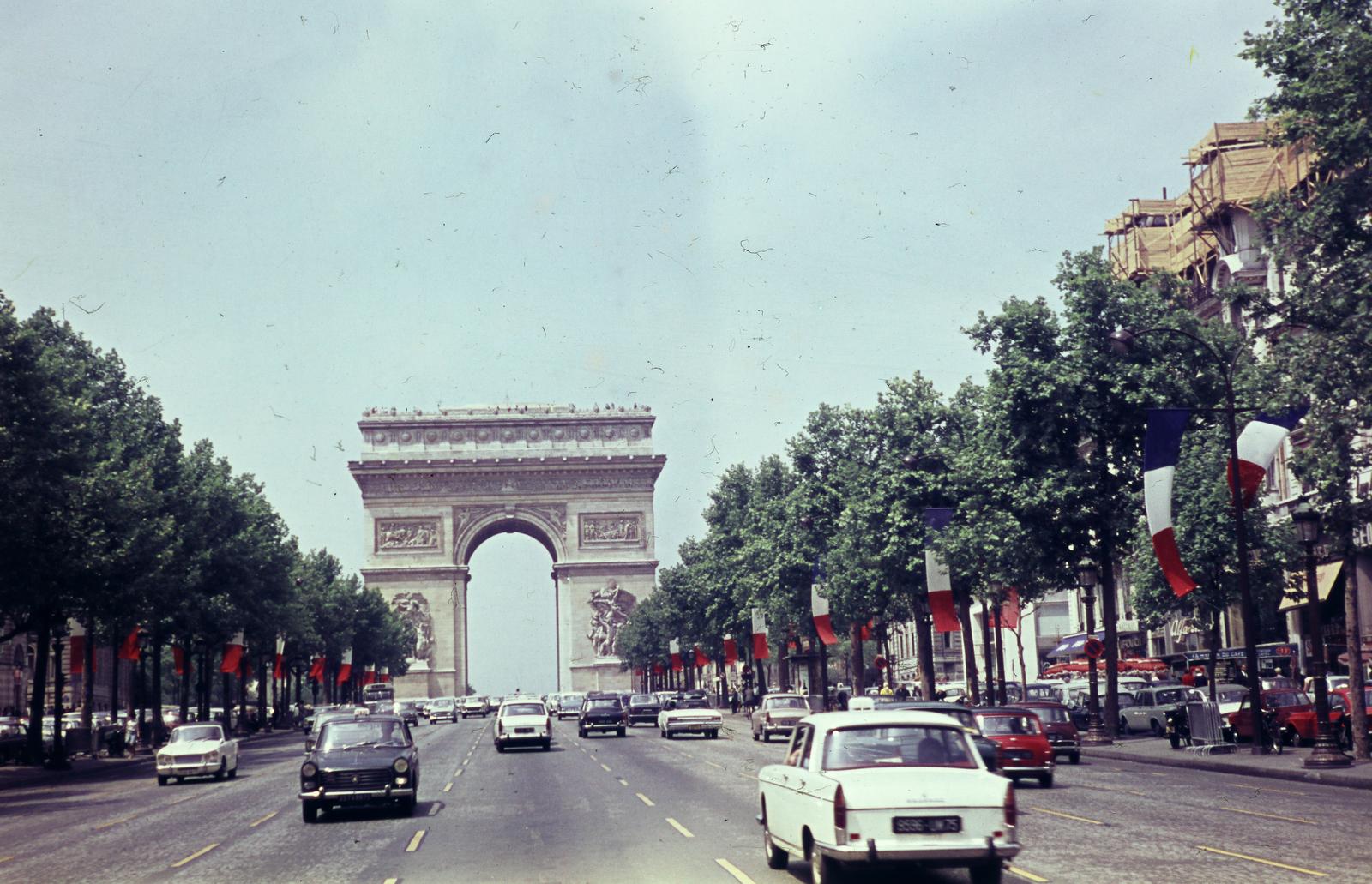 1966, Szomolányi József, színes, fasor, diadalív, zászló, Fortepan #302958