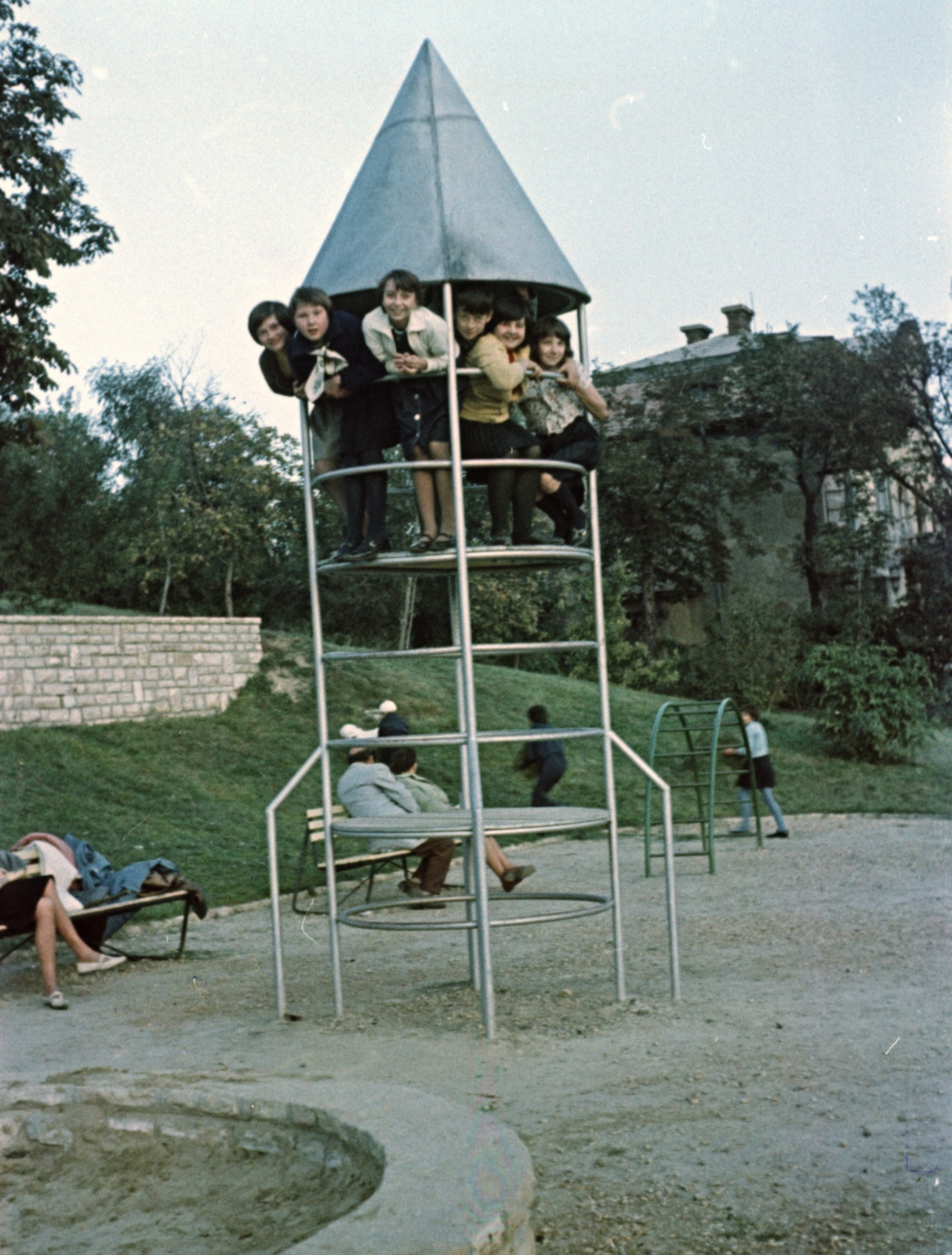 1965, Fortepan, playground, colorful, tableau, Fortepan #30304