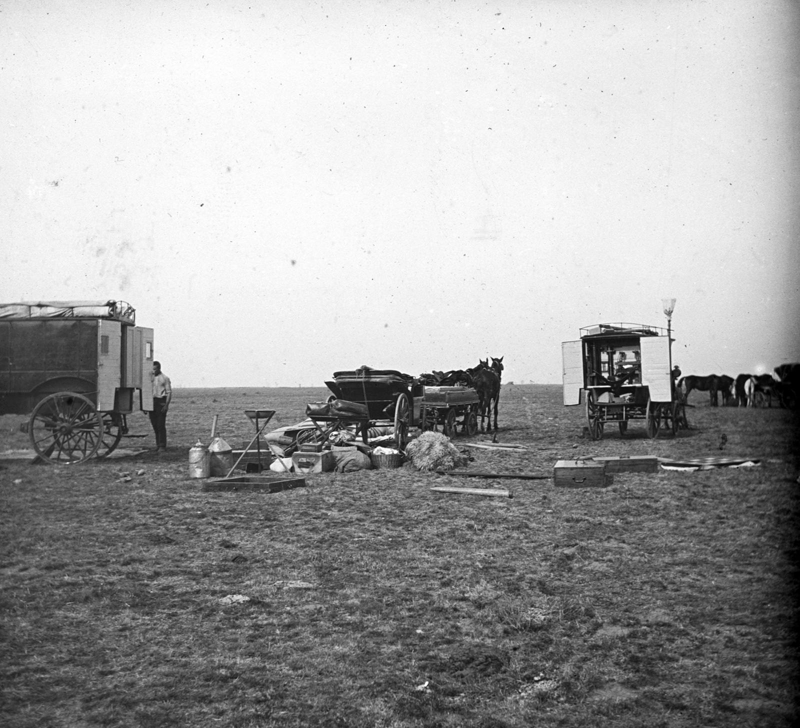 1906, SZTFH Földtani Szolgálatának gyűjteménye, coach, chest, can, picket, Fortepan #303164