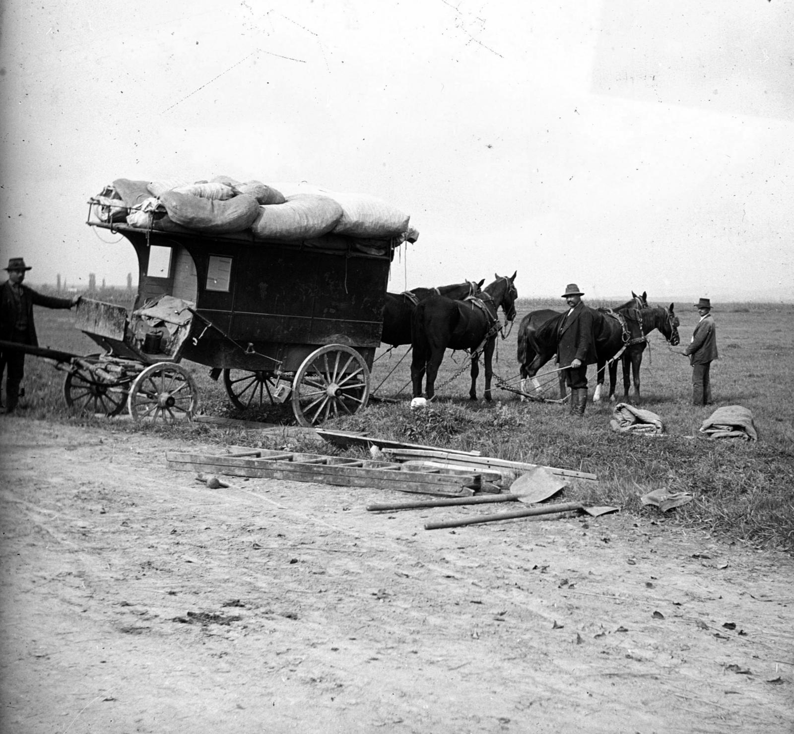 1906, SZTFH Földtani Szolgálatának gyűjteménye, Eötvös Loránd, zsák, szerszám, fogat, Fortepan #303238