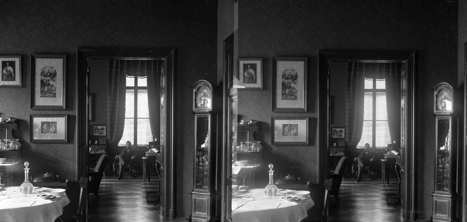 A felvétel 1900 előtt készült., 1900, SZTFH Földtani Szolgálatának gyűjteménye, Best of, stereophoto, photo in a frame, interior, watch, Fortepan #303317