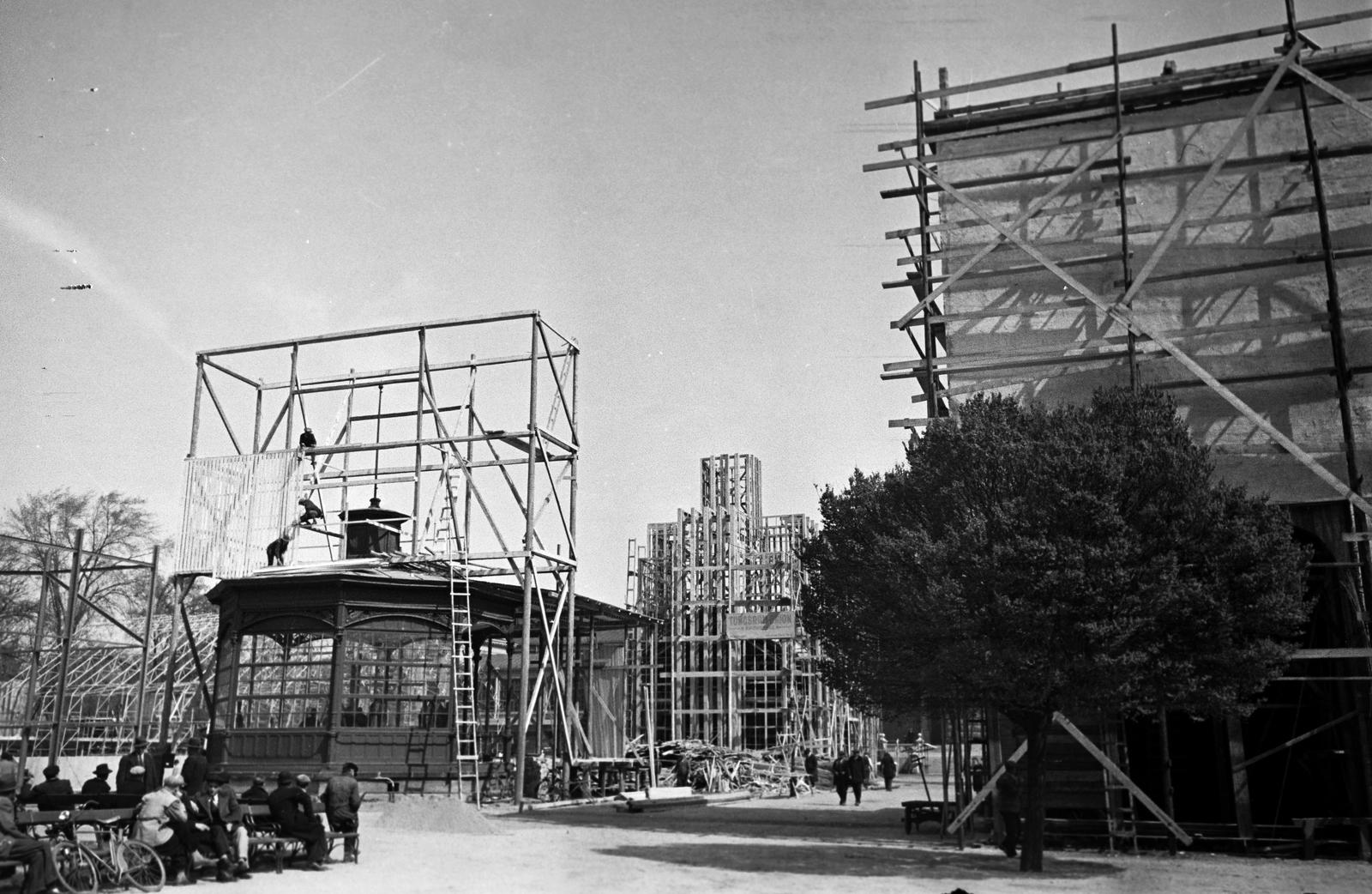 1939, Inkey Tibor, scaffolding, Fortepan #303735