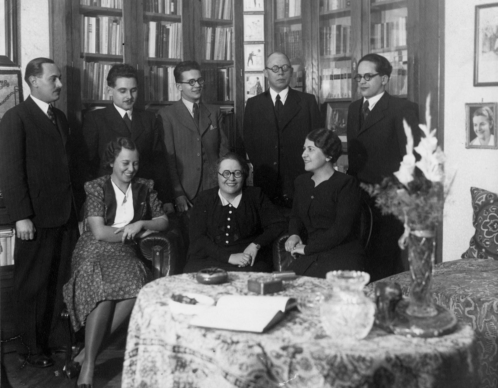 1932, Makkai Sándor Protestáns Népfőiskolai Egyesület gyűjteménye, csoportkép, enteriőr, püspök, Fortepan #30376