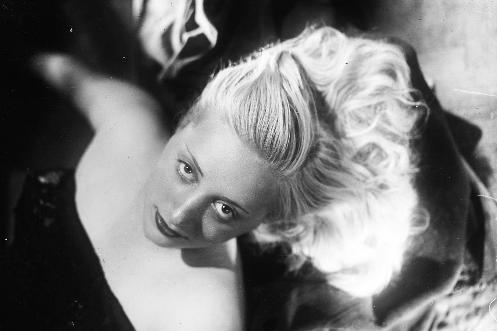 1938, Inkey Tibor, Best of, divatfotó, szőkehajú, felülnézet, hölgy, portré, mullah, Fortepan #303804