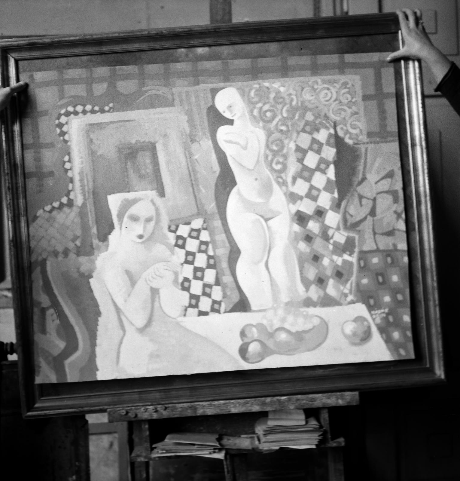 1940, Inkey Tibor, painting, Fortepan #303854