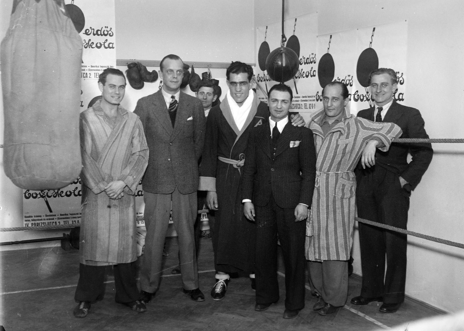 1939, Inkey Tibor, ökölvívás, csoportkép, Fortepan #303859
