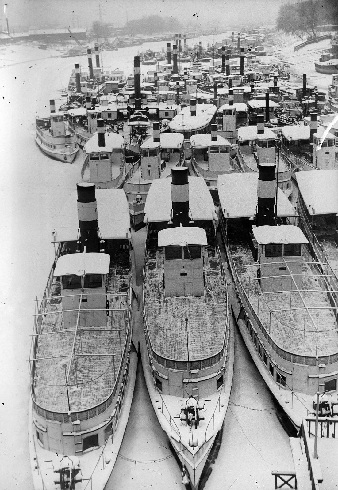 1938, Inkey Tibor, Best of, gőzhajó, libasor, Fortepan #303919