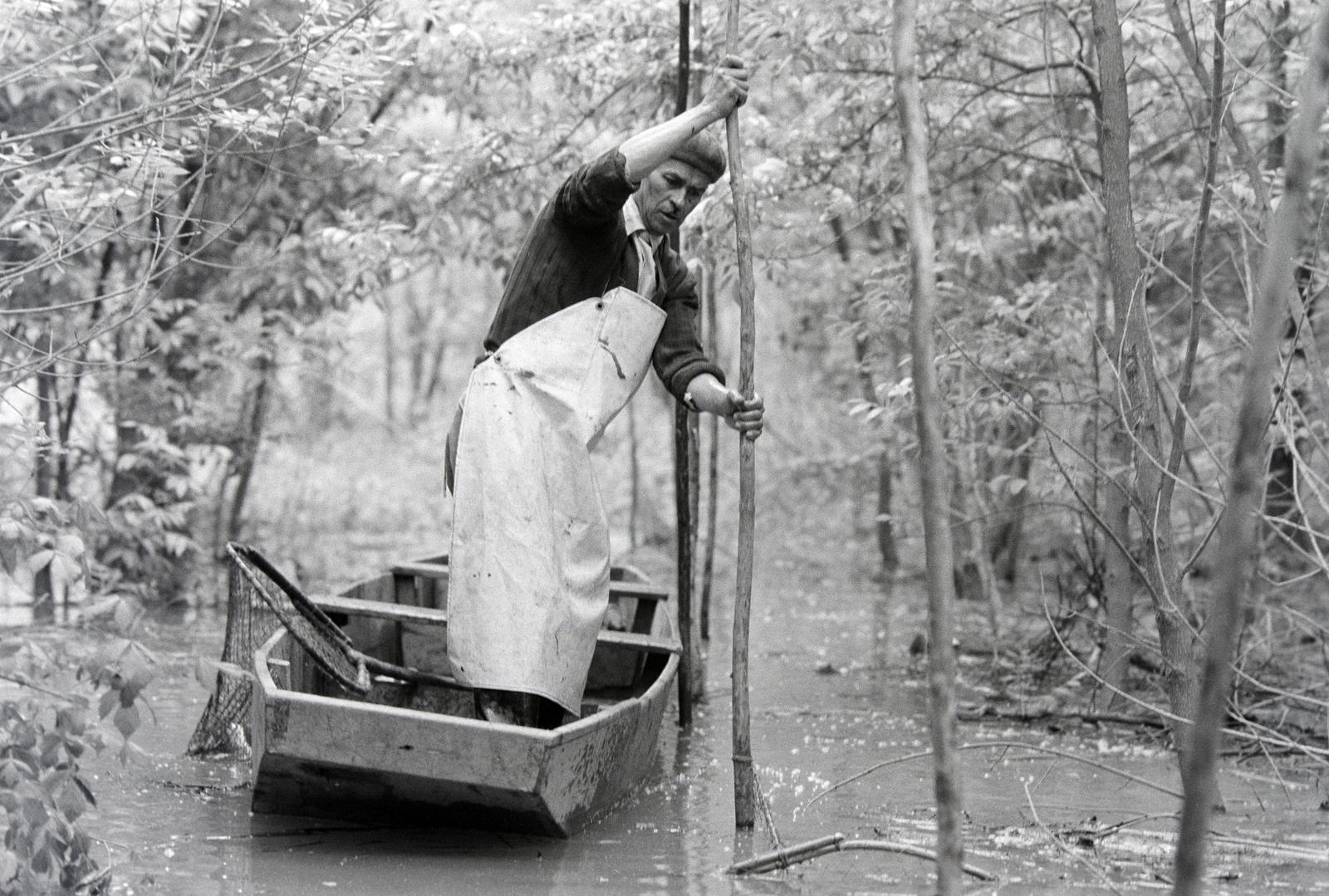 1981, Szebeni András, kihalt mesterség, kötény, ladik, Fortepan #304057