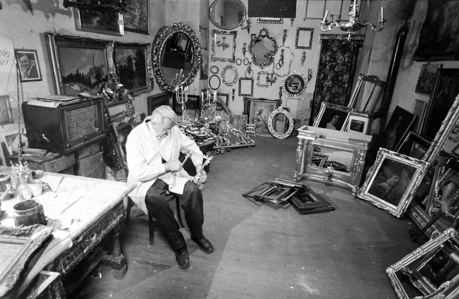 1981, Szebeni András, rádió, kihalt mesterség, képkeret, Fortepan #304087