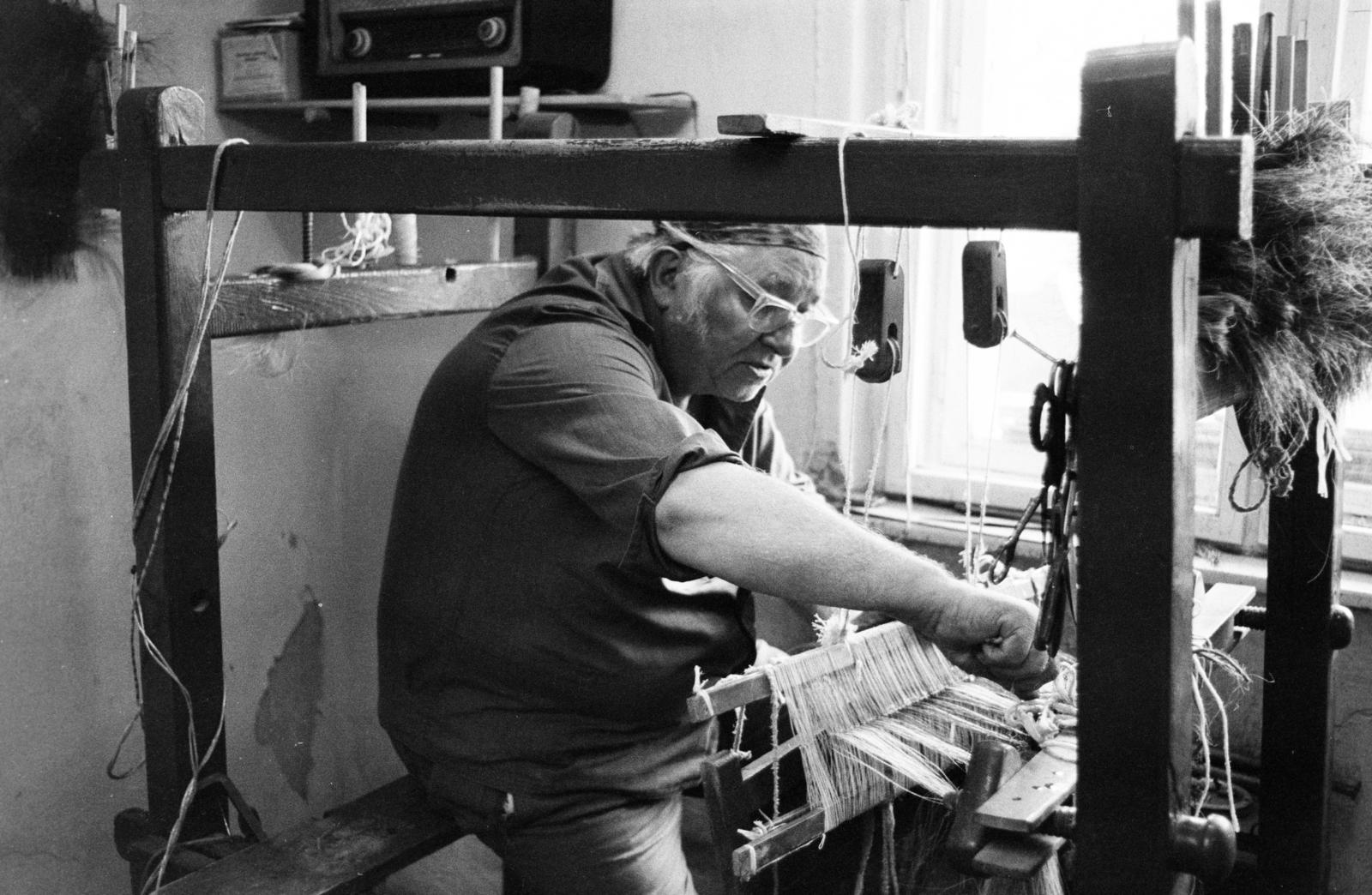1981, Szebeni András, rádió, kihalt mesterség, szövőszék, Fortepan #304098