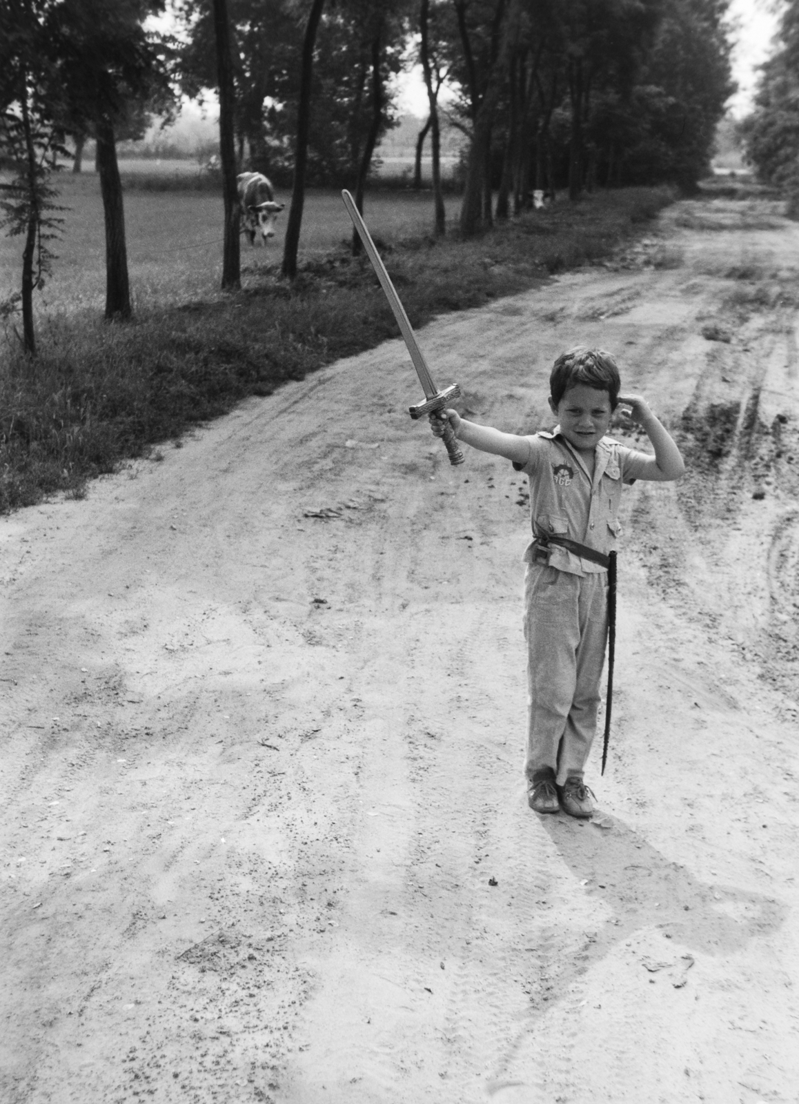 1960, Németh Tamás, kid, dirt road, Fortepan #30426