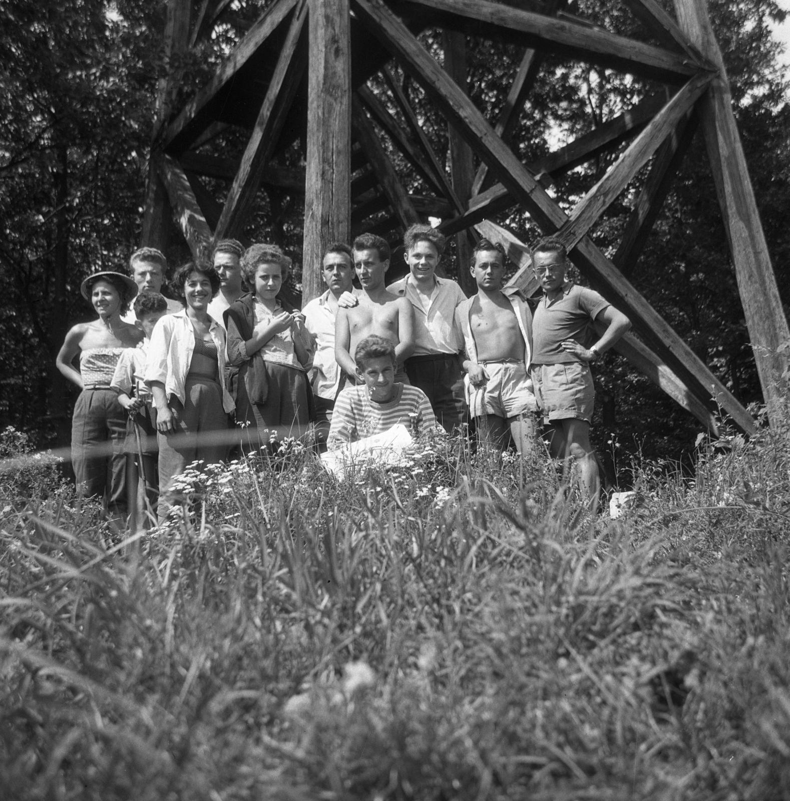 1960, Bán Tamás, fiatalság, csoportkép, kirándulás, Fortepan #304335