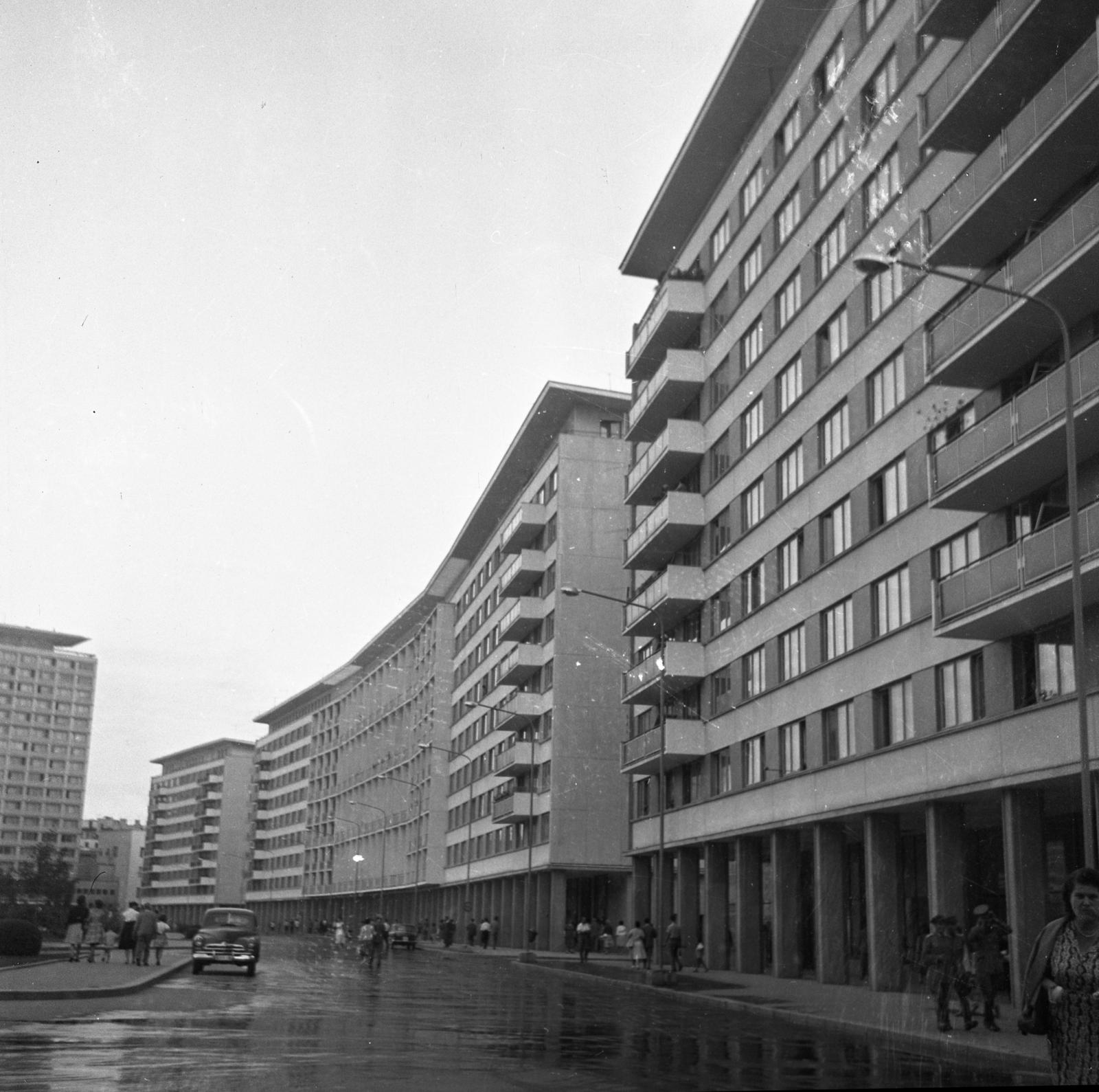 Romania, Bucharest, Strada Ion Câmpineanu., 1961, Bán Tamás, arcaded house, modern architecture, Fortepan #304370