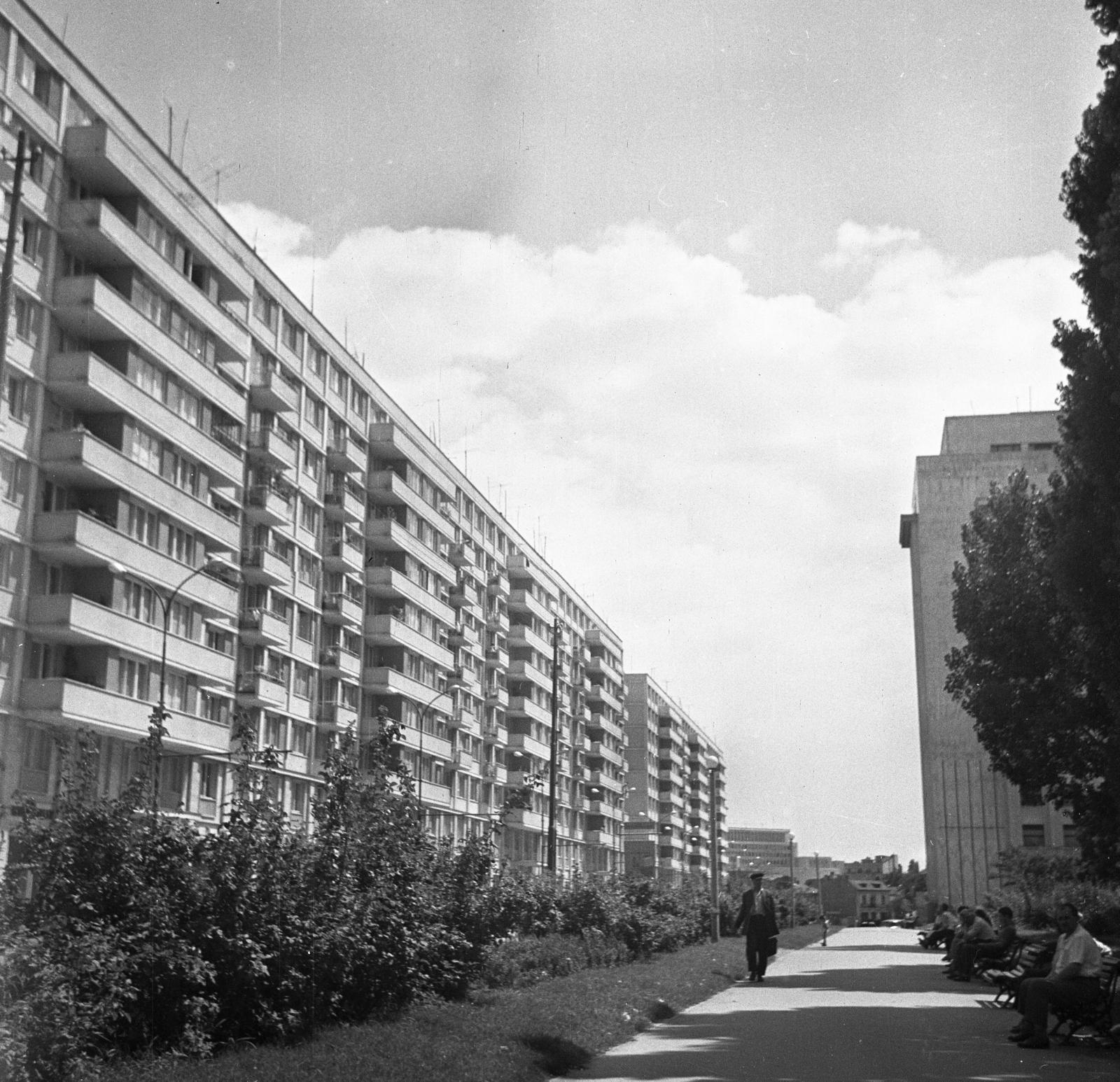 1963, Bán Tamás, blocks, balcony, Fortepan #304385