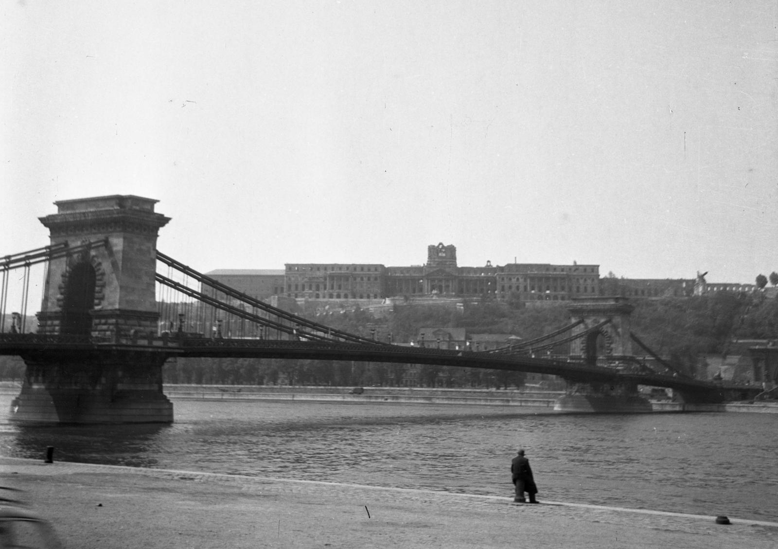 1958, Bán Tamás, híd, látkép, palota, Fortepan #304412