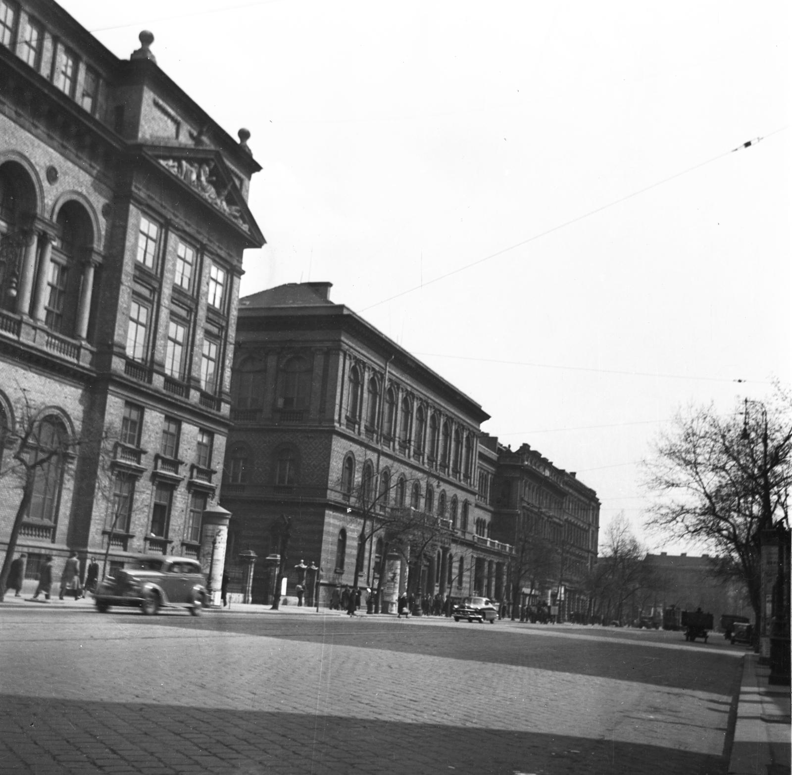 1955, Bán Tamás, university, building, photo aspect ratio: square, street view, Fortepan #304437