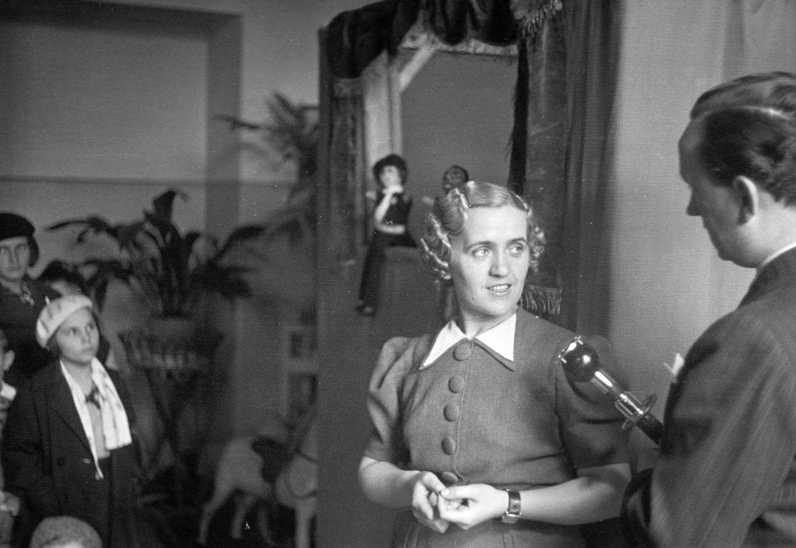 1938, Inkey Tibor, interjú, bábszínház, Fortepan #304473