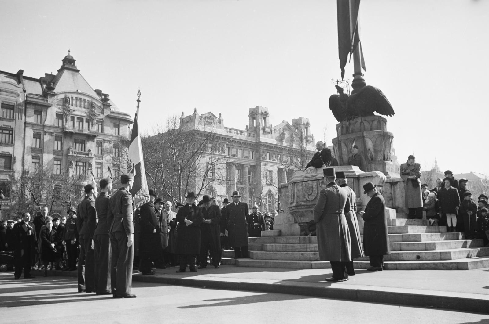 1939, Inkey Tibor, Országzászló, ünnepség, Fortepan #304496