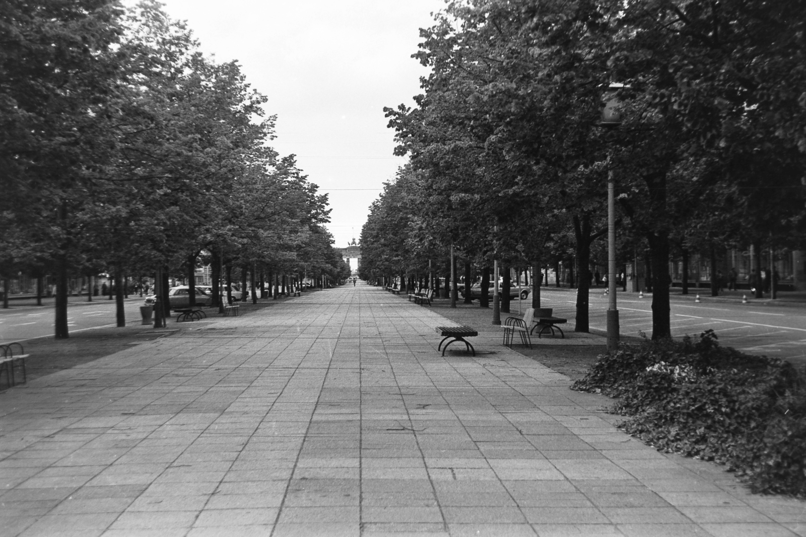 Germany, Berlin, Kelet-Berlin, Unter den Linden, távolban a Brandenburgi kapu., 1976, Németh Tamás, GDR, East-Berlin, Fortepan #30455