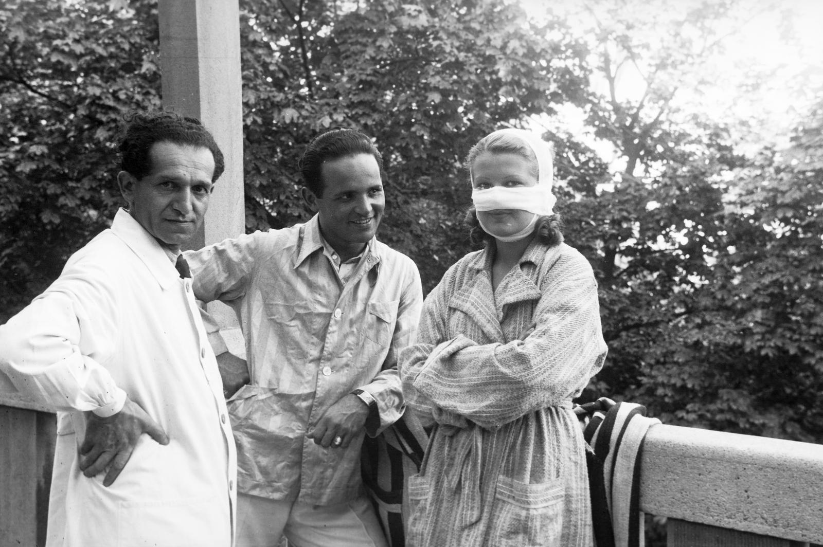 1939, Inkey Tibor, Best of, sebesült, orvos, hárman, Fortepan #304633