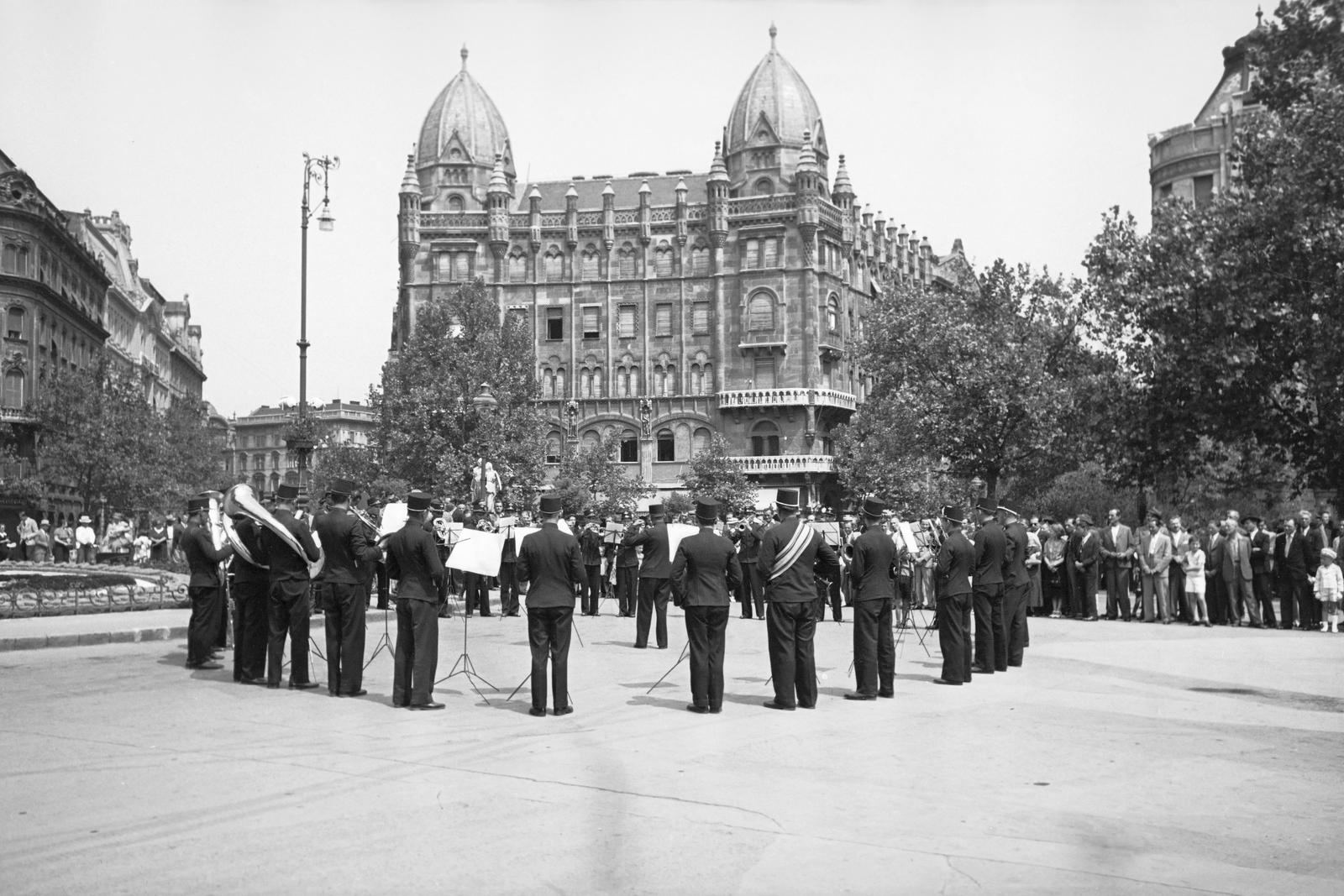 1937, Inkey Tibor, wind band, back, Fortepan #304648