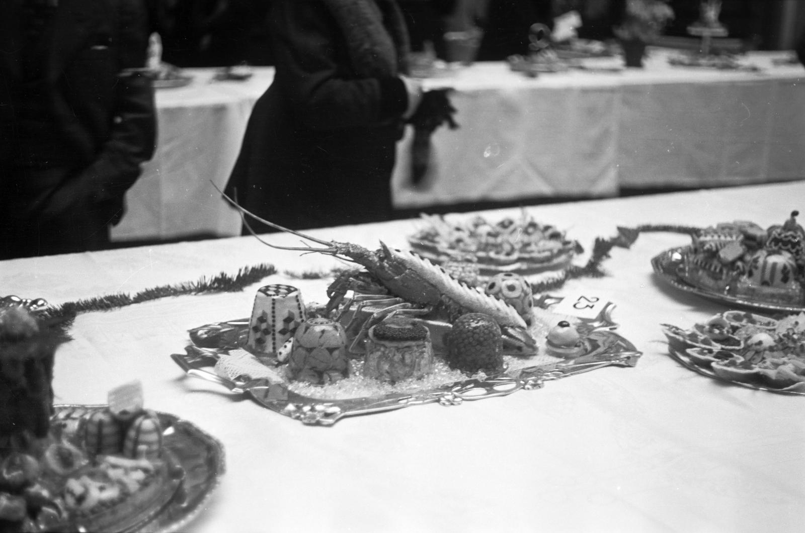 1937, Inkey Tibor, cold buffet, shrimp, Fortepan #304672