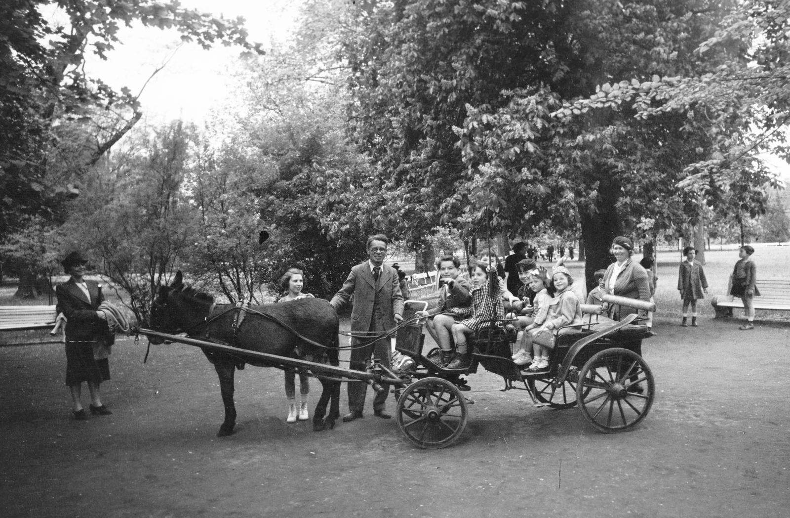 1939, Inkey Tibor, fogat, szamár, gyerekek, Fortepan #304677