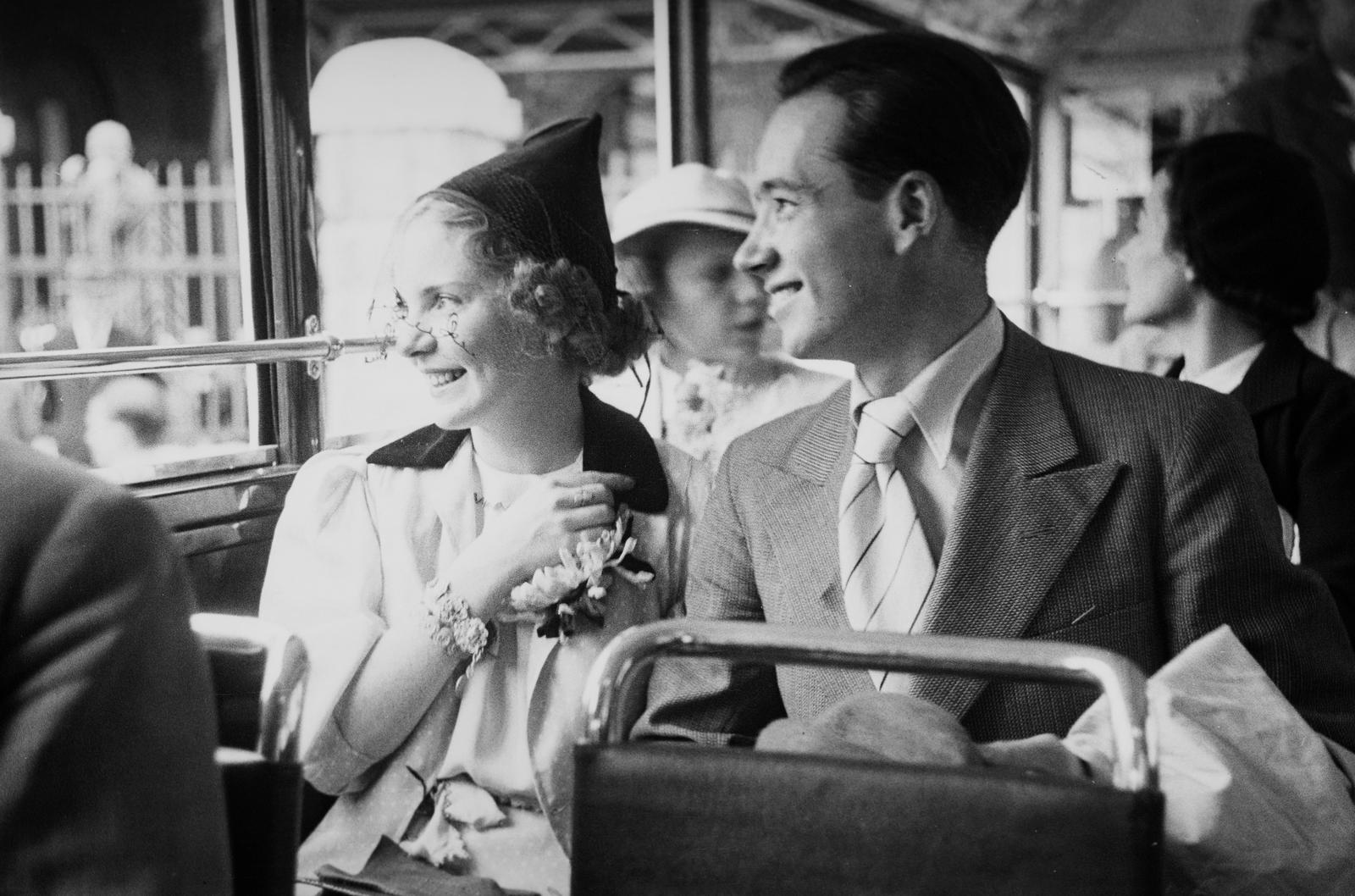 1940, Inkey Tibor, mosoly, fiatalság, emberpár, Fortepan #304719