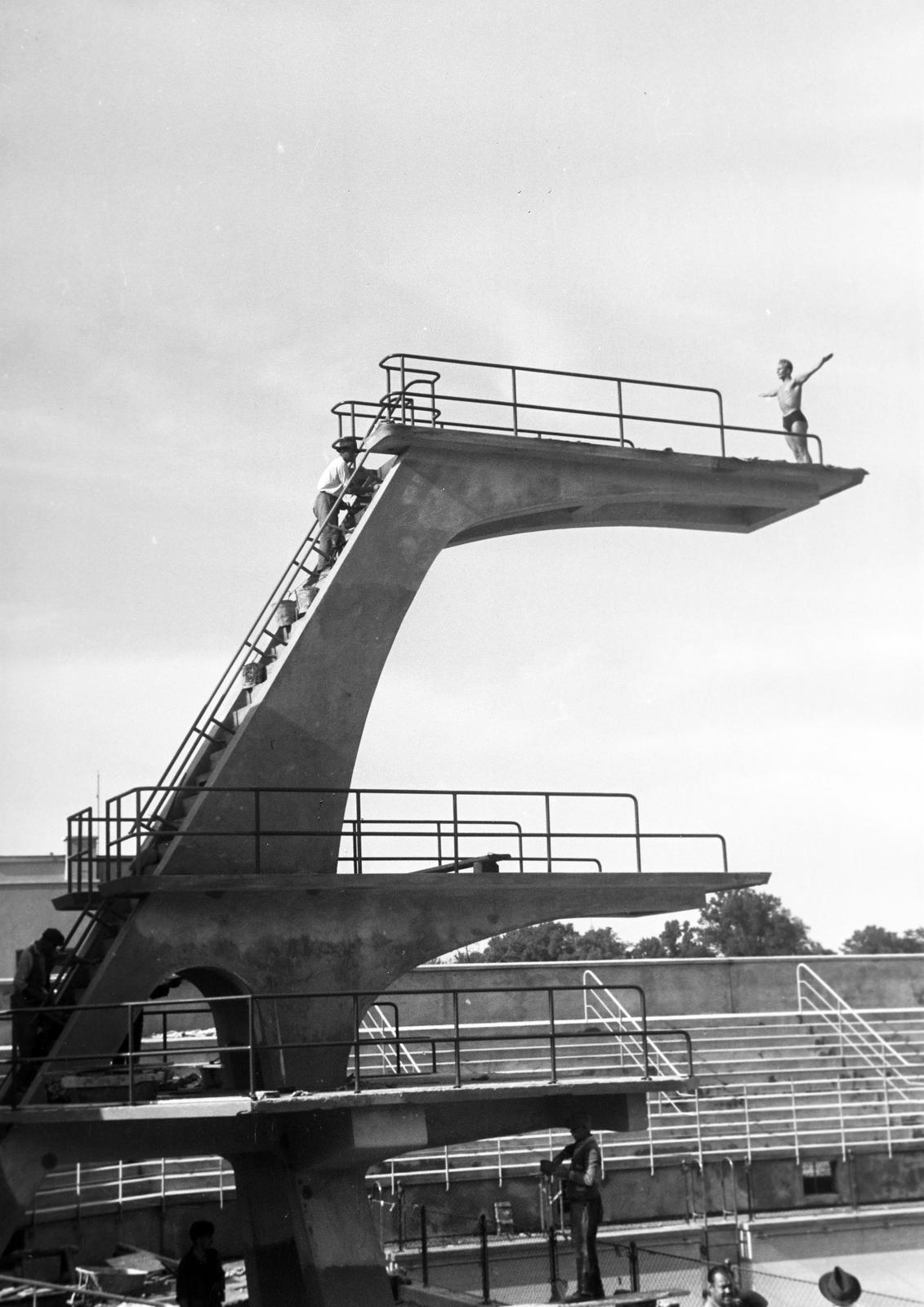 1939, Inkey Tibor, diving tower, Fortepan #304778