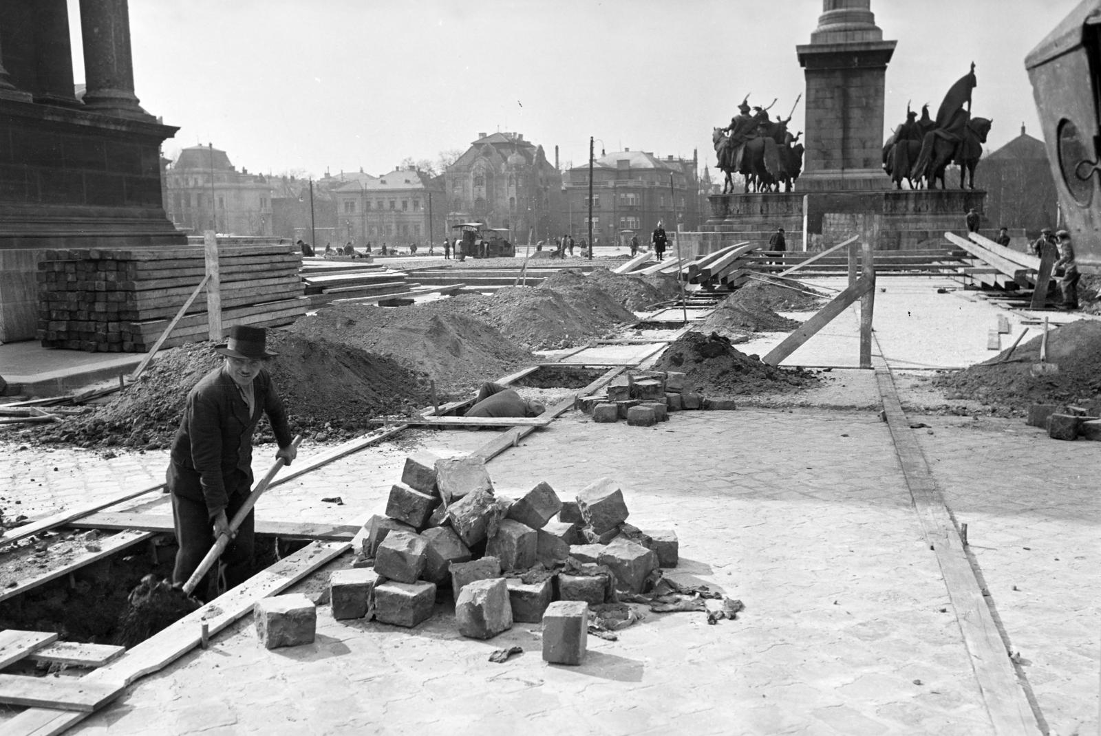 1937, Inkey Tibor, big ashlar, construction, Fortepan #304781