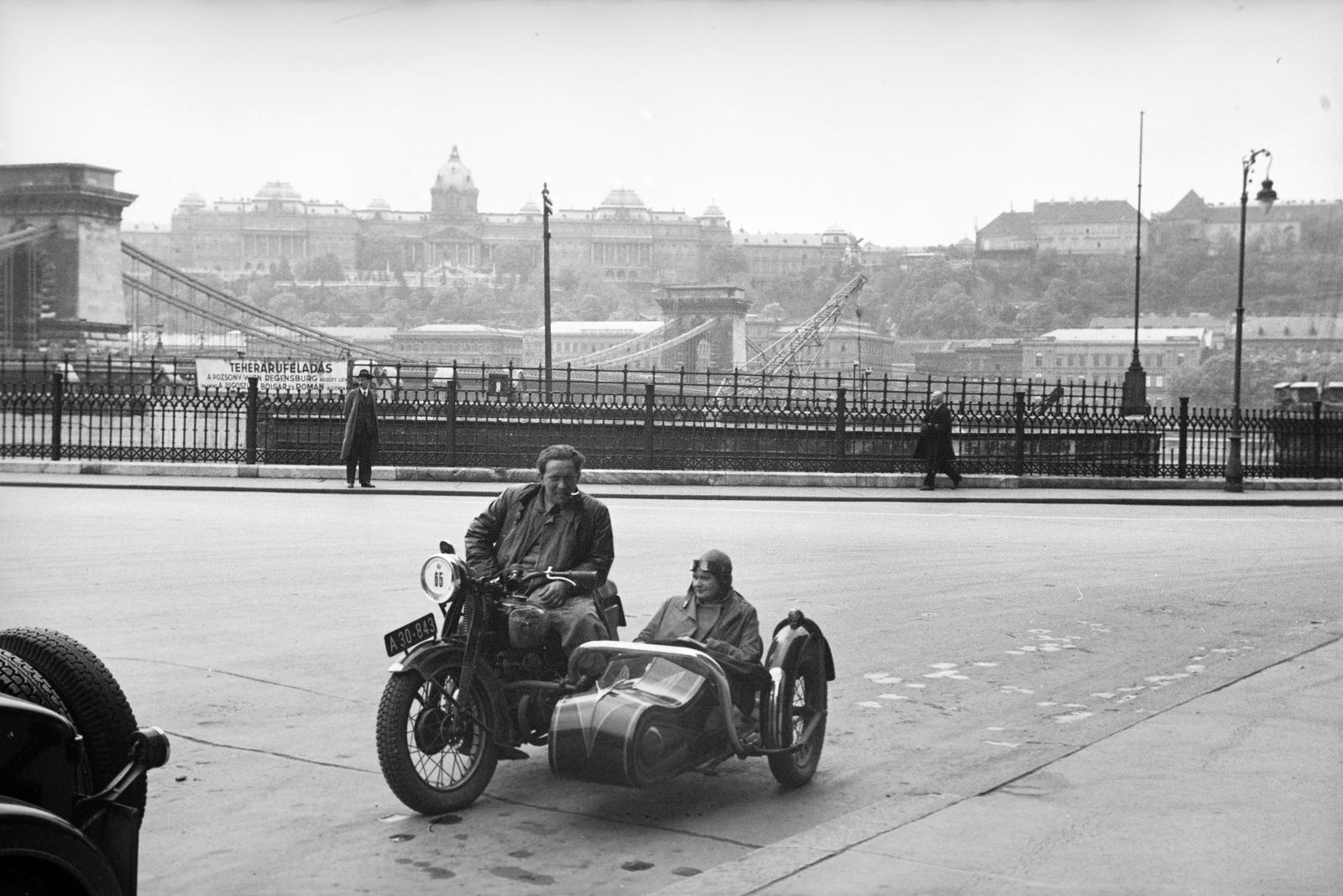 1937, Inkey Tibor, motorcycle with sidecar, Fortepan #304798