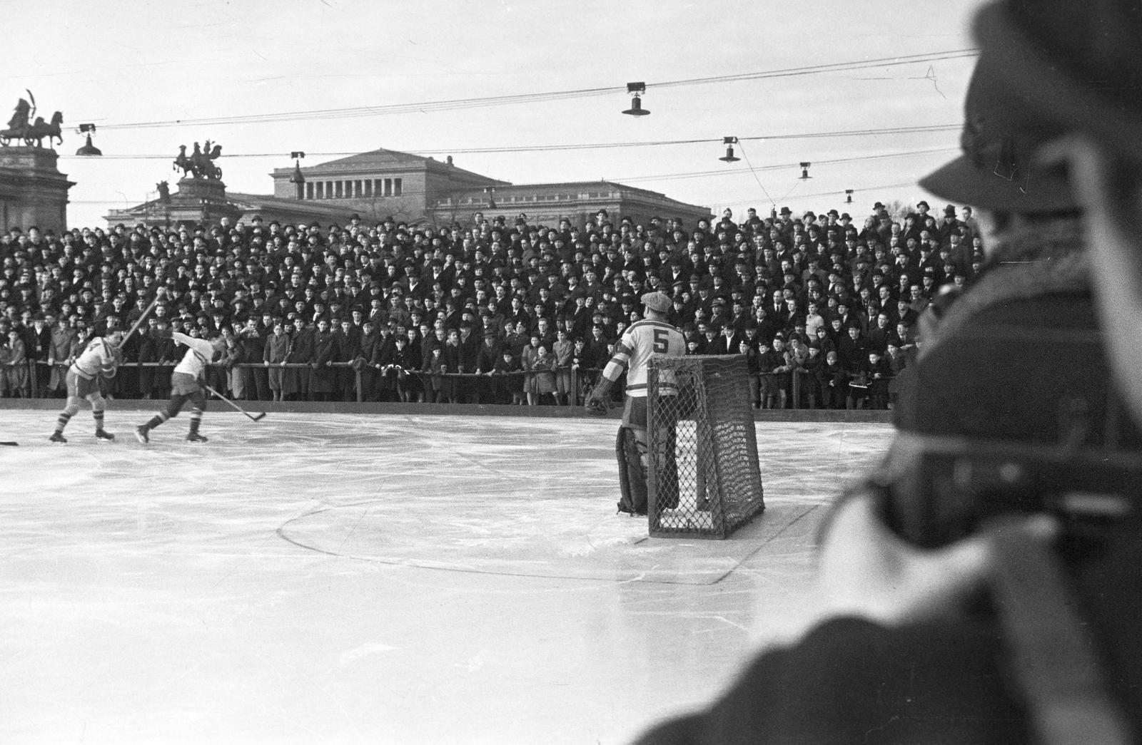 1937, Inkey Tibor, ice hockey, Fortepan #304847