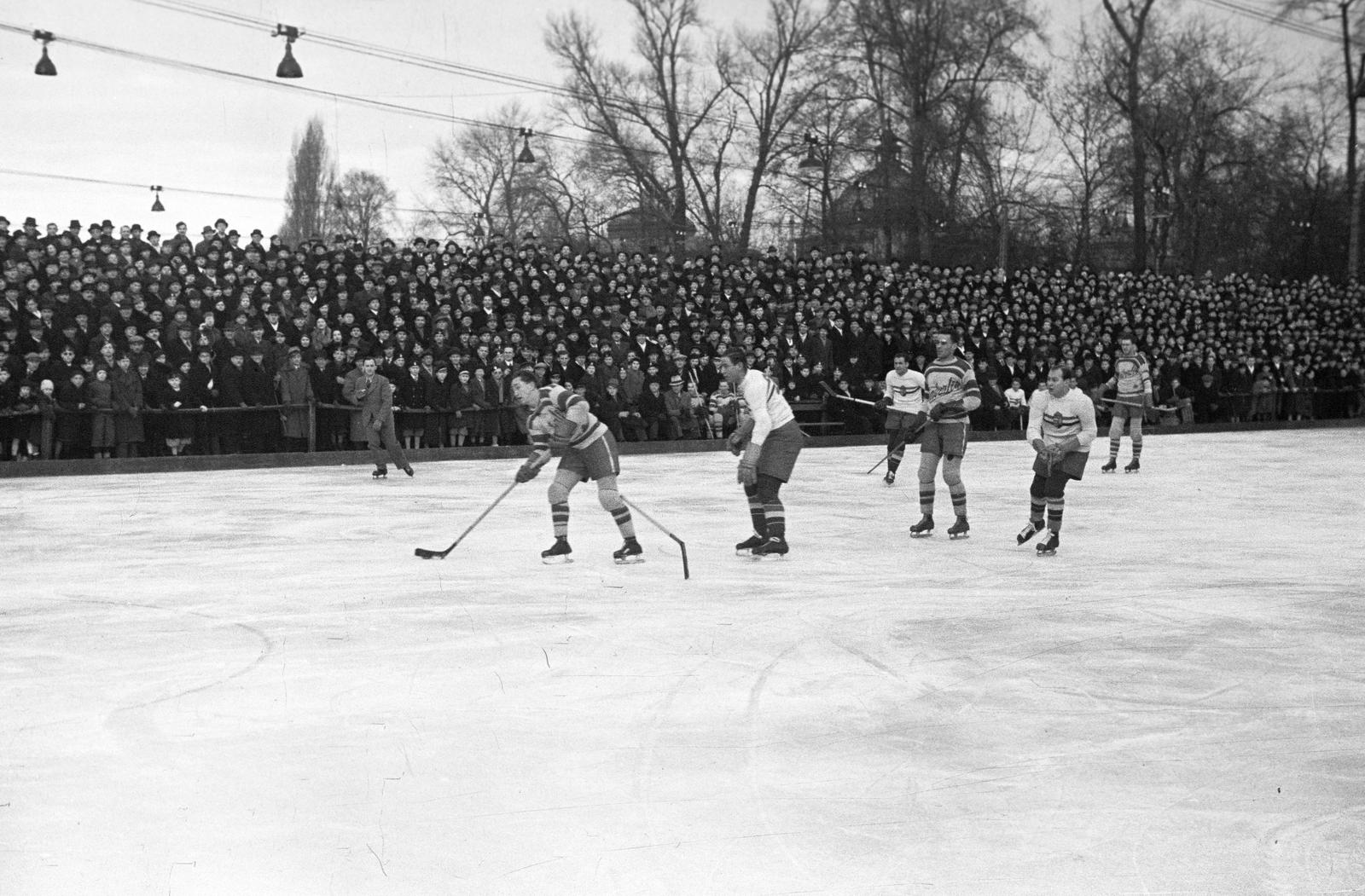 1937, Inkey Tibor, ice hockey, Fortepan #304848