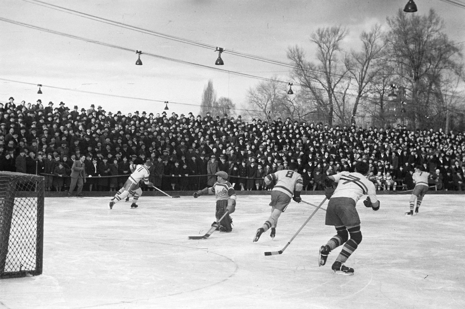 1937, Inkey Tibor, ice hockey, Fortepan #304851