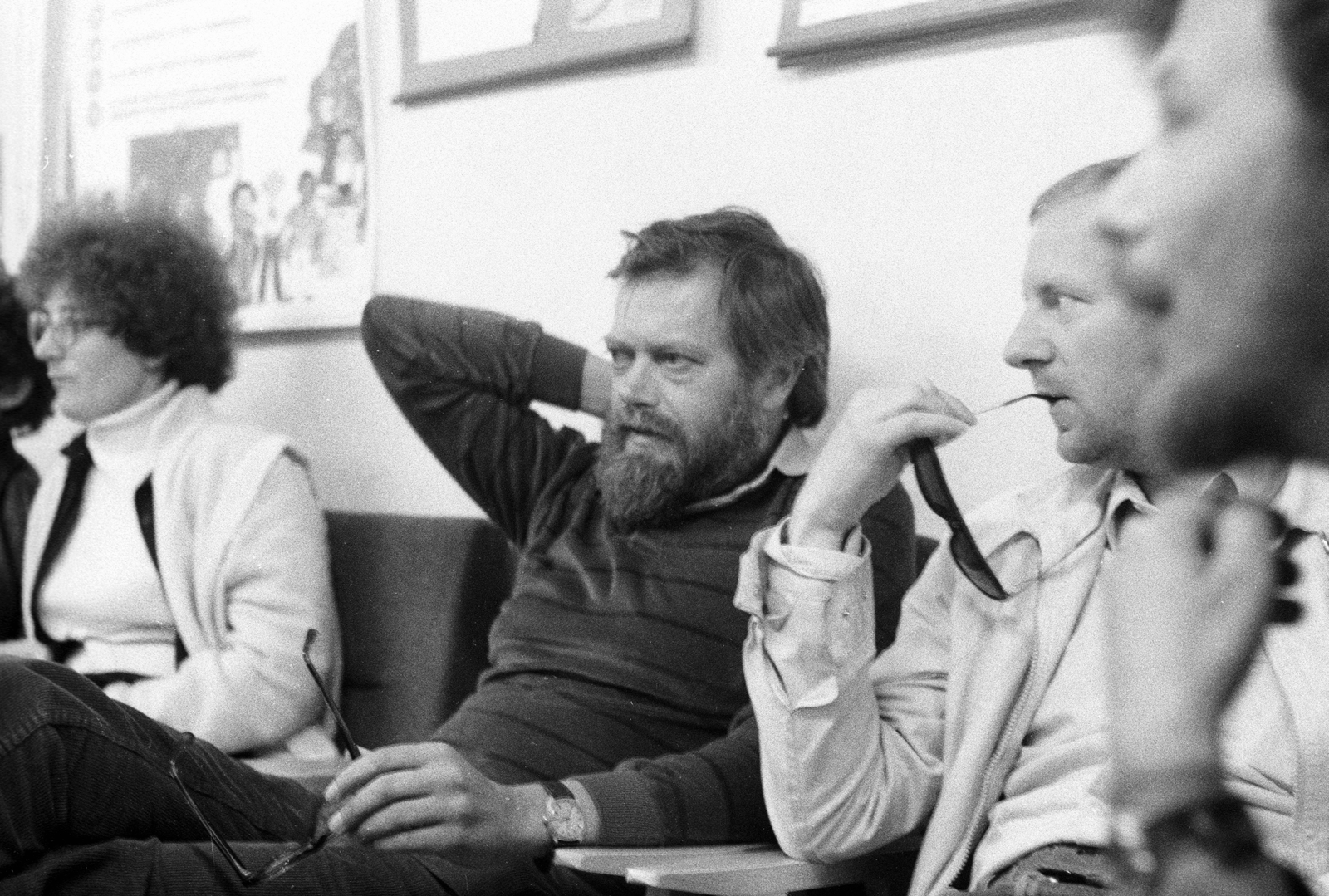 Hungary, Homokmégy, Kovács Teréz és Szelényi Iván szociológusok, a kép jobb szélén Juhász Pál agrárpolitikus., 1984, Jankó Attila, Fortepan #30592