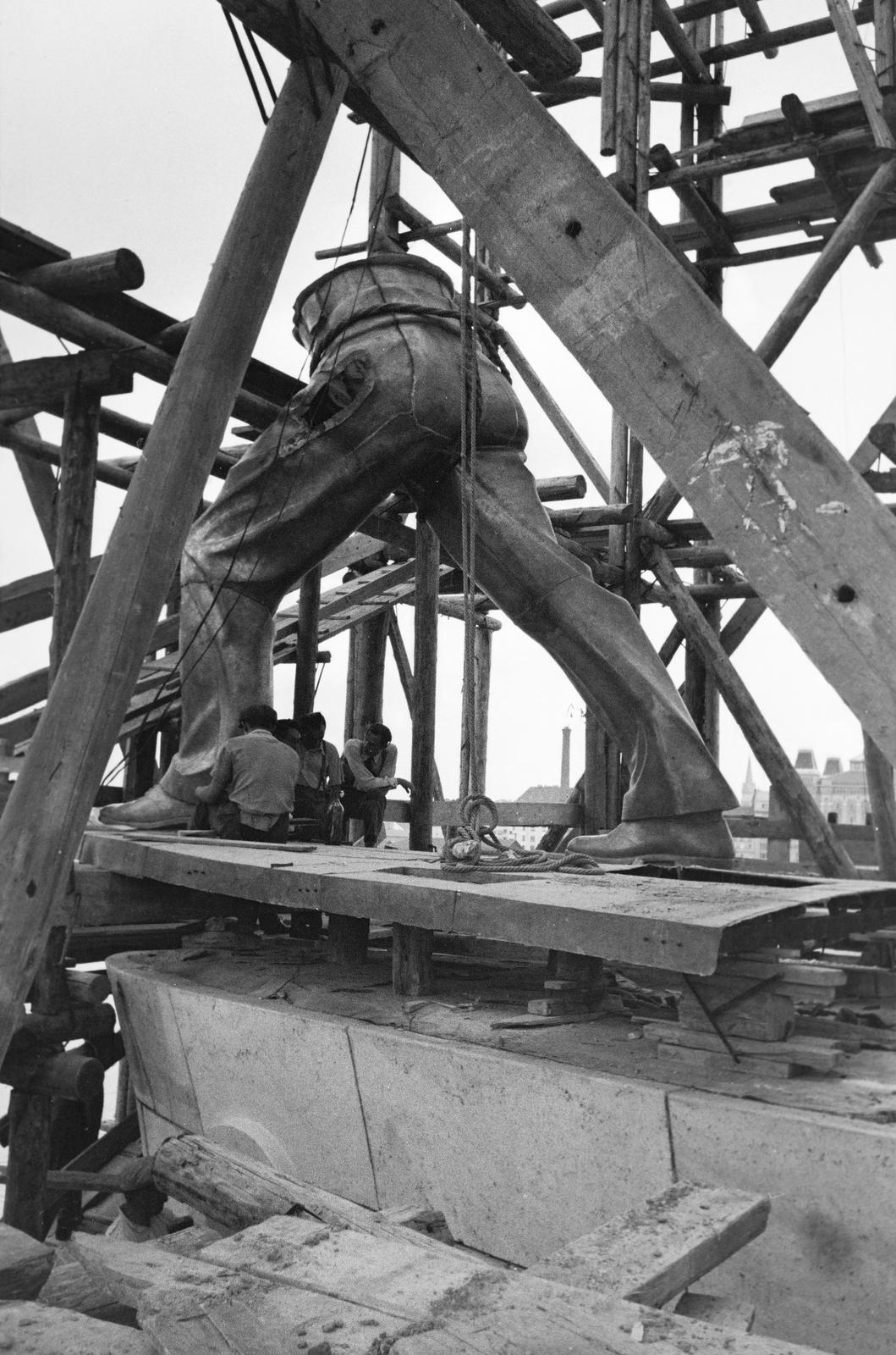 1937, Inkey Tibor, Best of, szobor, alkotás, állvány, Fortepan #306120