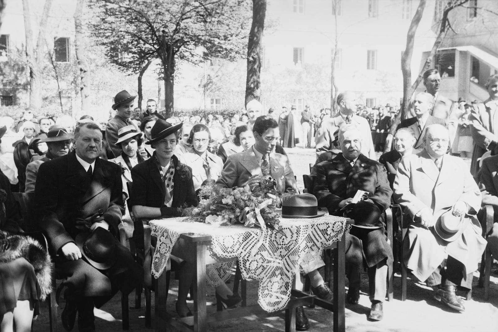 1940, Inkey Tibor, asztalterítő, ünnepség, Fortepan #306191