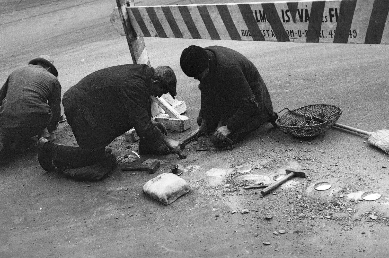 1937, Inkey Tibor, street repair, Fortepan #306263