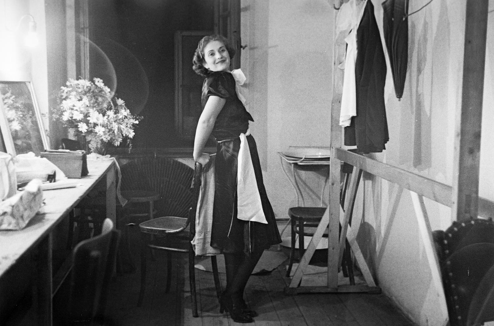 1936, Inkey Tibor, dressing table, lady, staged, Fortepan #306292