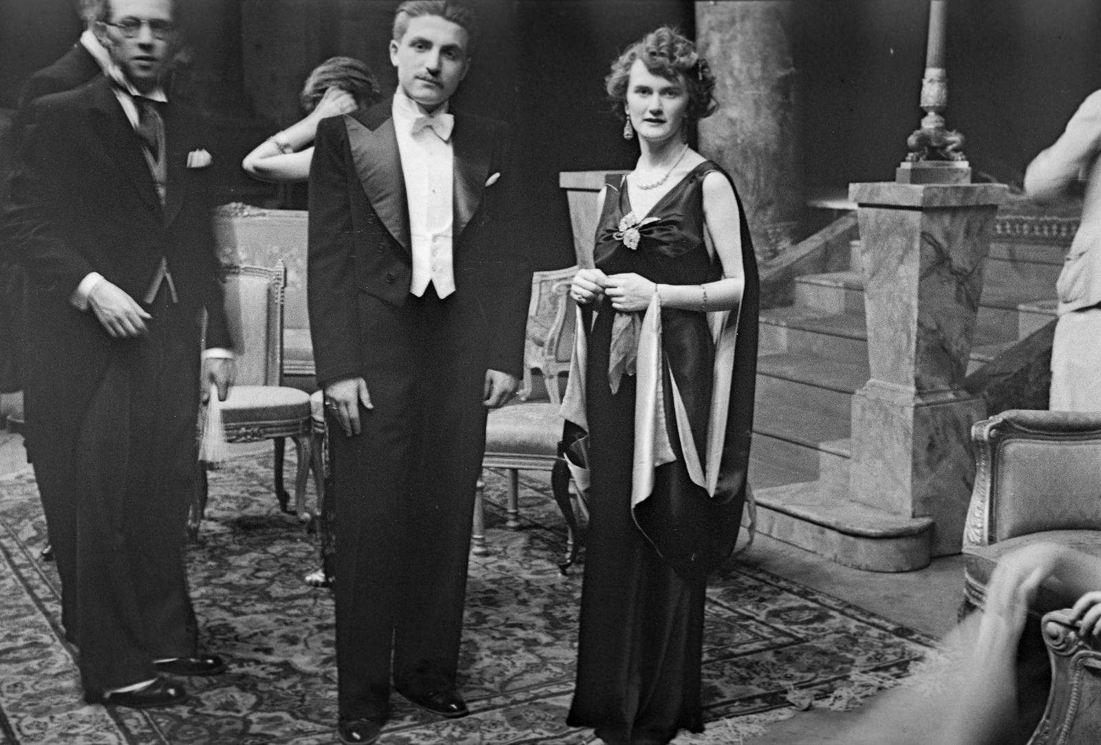 1936, Inkey Tibor, estélyi ruha, frakk, elegancia, Fortepan #306296