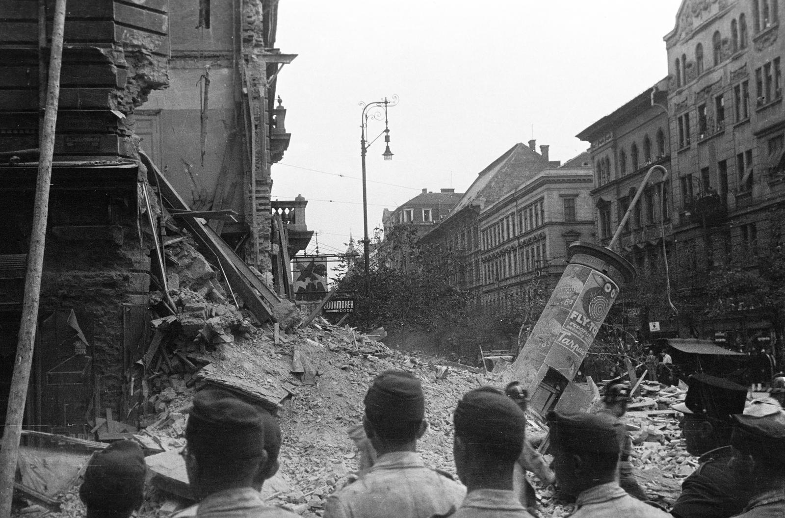 Hungary, Budapest VIII., Rákóczi út, a leomlott 73-as számú sarokház, balra a Berzsenyi utca, a felvétel 1936. július 23-án készült., 1936, Inkey Tibor, Budapest, Fortepan #306311