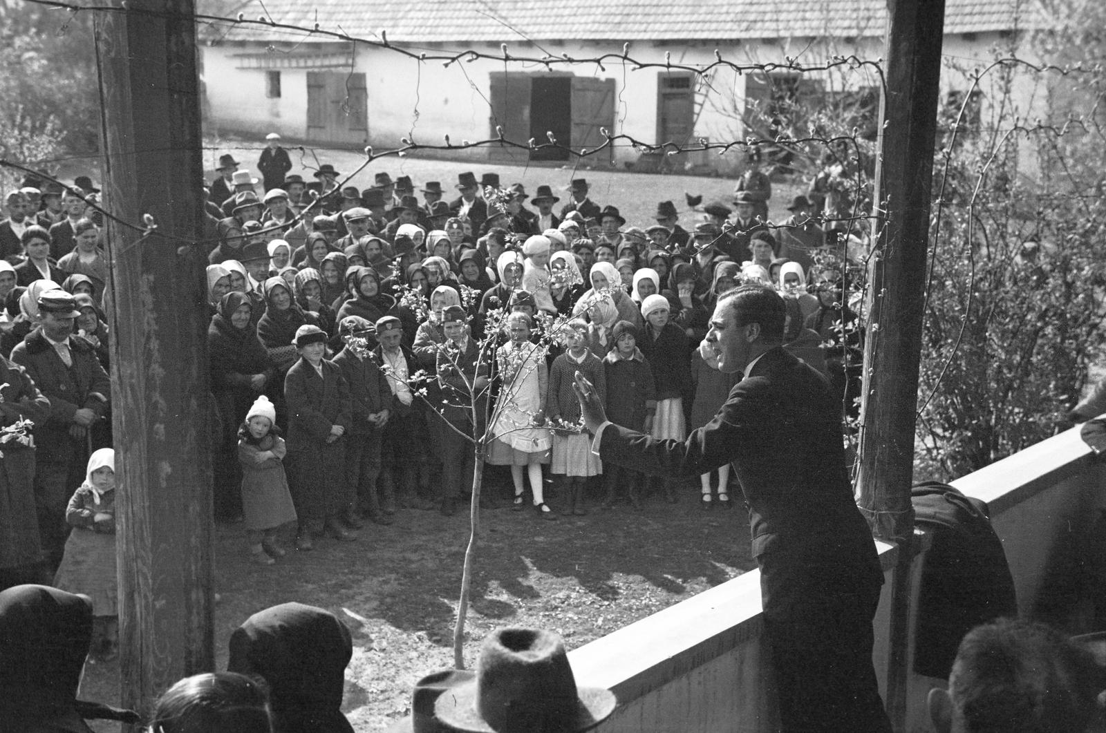1939, Inkey Tibor, paraszt, falu, közönség, szónok, Fortepan #306341