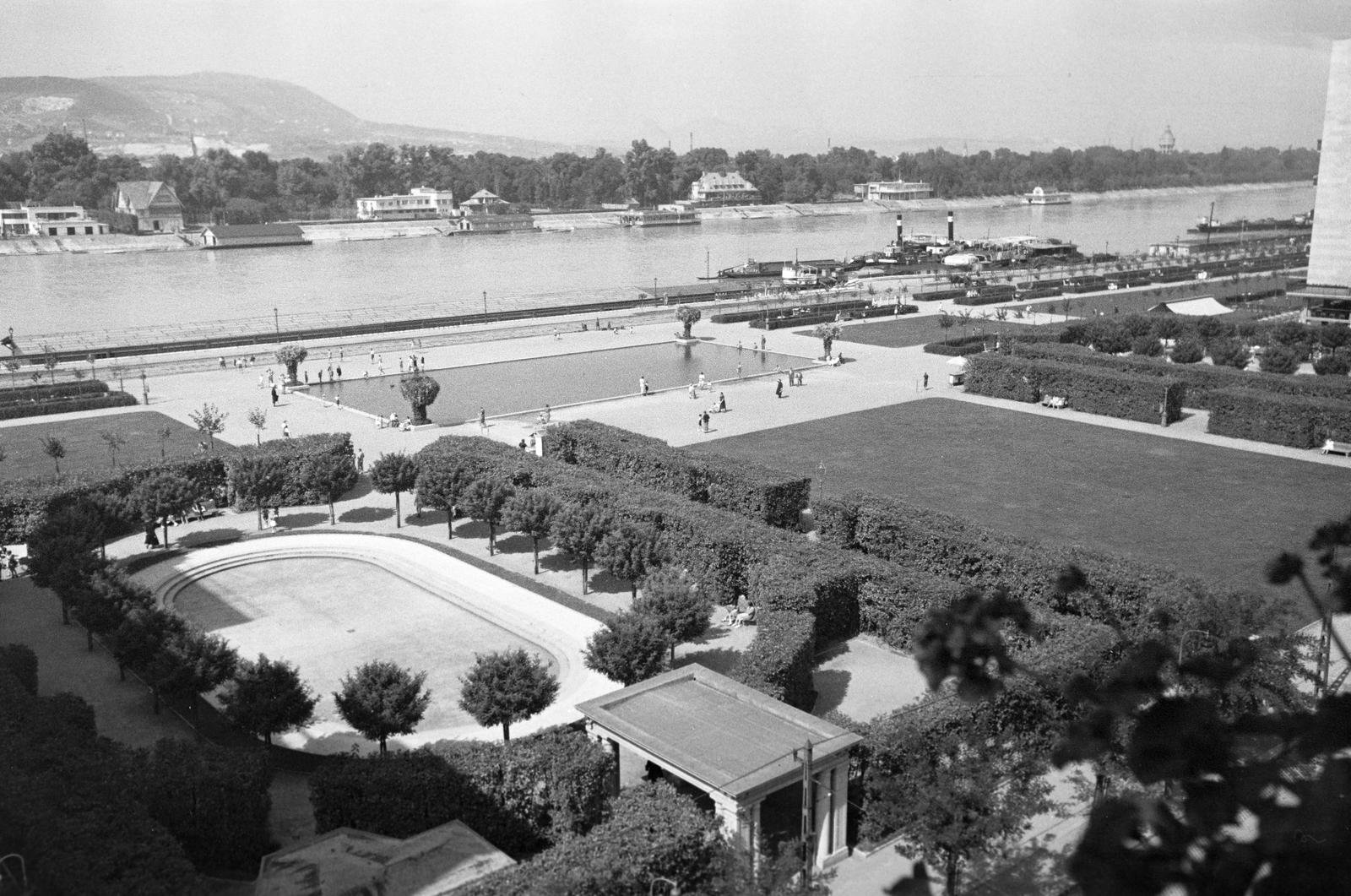 1939, Inkey Tibor, pool, lawn, plan view, Fortepan #306381