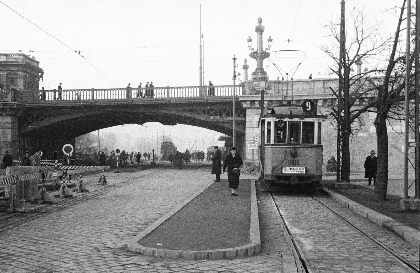 1939, Inkey Tibor, tram, public transport line number, destination sign, Fortepan #306391