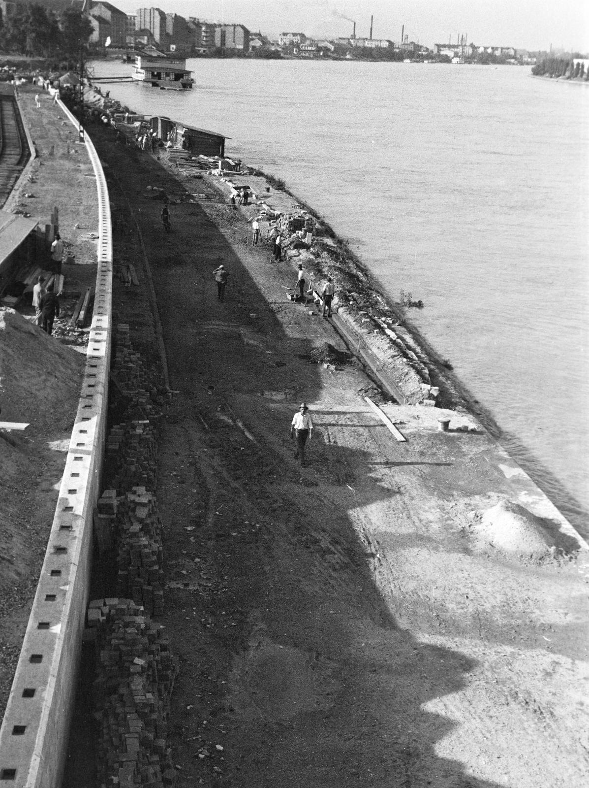1939, Inkey Tibor, construction, shore, Fortepan #306402