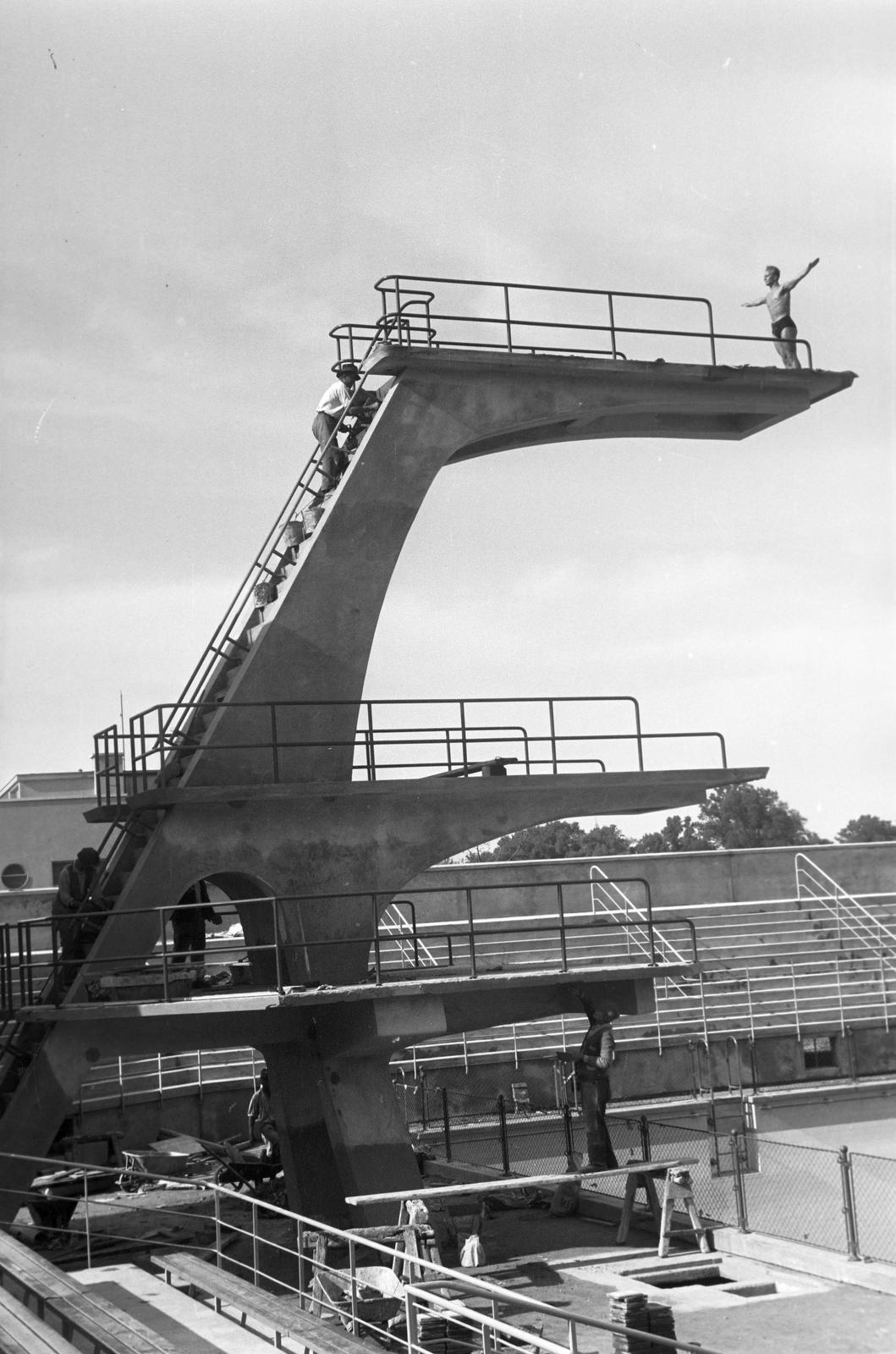1936, Inkey Tibor, diving tower, Fortepan #306449